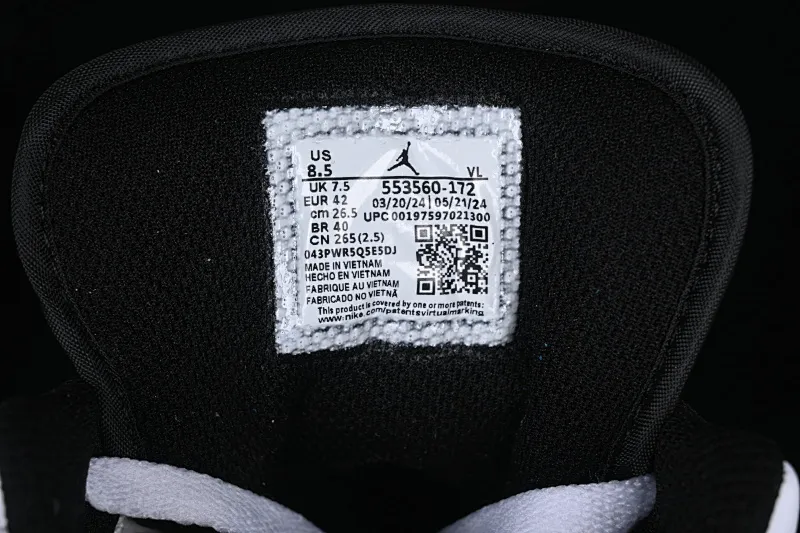 All categories Air Jordan Jordan series basketball shoes Air Jordan 1 Low Air Jordan 1 Low AJ1 Joe 1 reverse panda low-top cultural basketball shoes 553560-172